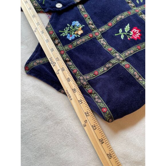 Vintage Studio Collection Womans Embroidered Floral Vest Grandmacore - Picture 5 of 11